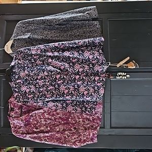 3 Ann Taylor size 16 long sleeve blouses wonderful prints see video poly silky